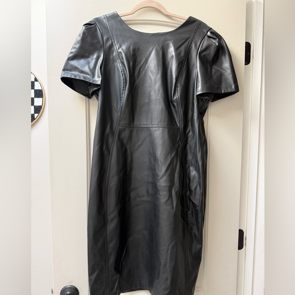 Calvin Klein Collection Leather Midi Dress